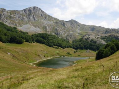Droga prowadząca do Orlovacko Jezero na tle gór